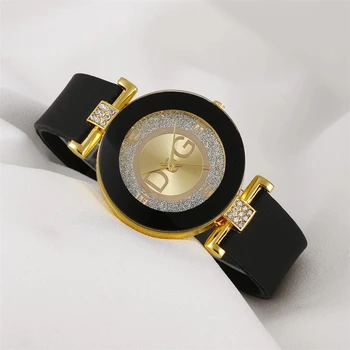 Простые черно-белые кварцевые часы, женские минималистичный дизайн, силиконовый ремешок, наручные часы с большим циферблатом, женские модные креативные часы 2023