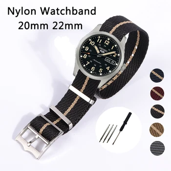 Нейлоновый ремешок 22 мм 20 мм, военный нейлоновый ремешок для часов Seiko, браслет для часов Rolex, ремешок для мужчин, универсальные аксессуары для часов