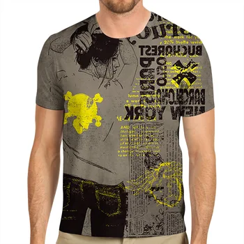 Мужская повседневная футболка с круглым вырезом, процесс цифровой печати, модная повседневная футболка в уличном стиле, настраиваемая Бесплатная доставка