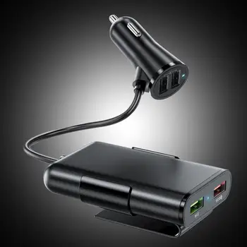 Широко совместимое портативное автомобильное зарядное устройство с 4 USB-портами QC3.0, аксессуары для зарядки телефонов с высокопроизводительным чипом для авто.