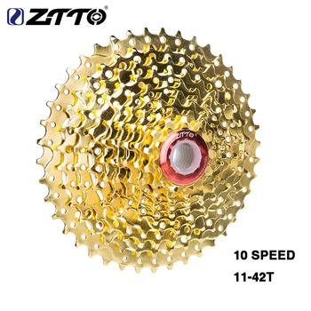 ZTTO 11-42T 10 Скоростная Кассета 10 s Gold Freewheel MTB Горный Велосипед Стальные Золотые Звездочки для Системы запчастей
