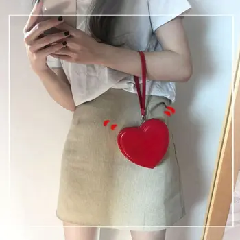 Женская сумка из искусственной кожи, клатч, женский кошелек, держатель для карт, Кошелек для монет, сумка в виде сердца