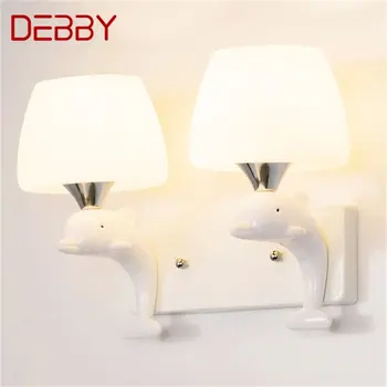 Настенные светильники DEBBY Современные светодиодные лампы Креативный мультяшный Белый Дельфин для дома, детской спальни