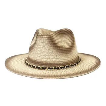 2022 Летние Солнцезащитные Шляпы для Женщин Мужская Пляжная Соломенная Шляпа для Мужчин С Защитой от Ультрафиолета Джазовая Фетровая Шляпа chapeau femme Panama Hat