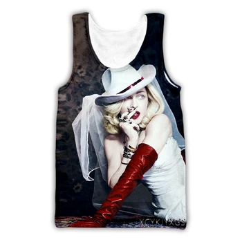 Новый Мужской/Женский Повседневный Жилет Madonna X с 3D Принтом, Модная Уличная Одежда, Мужская Свободная Спортивная Майка D14