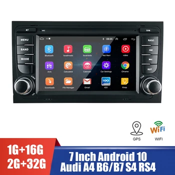 Автомобильное Радио Hands-free GPS Bluetooth WiFi FM-Приемник Android 10 7-Дюймовый MP5-плеер 2 Din Для Audi A4 B6/B7 S4 RS4 Mirror Link