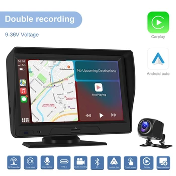 Беспроводная автомагнитола Carplay Android Auto с 7-дюймовым экраном, фронтальные резервные камеры, Bluetooth, WIFI, FM, Зеркальная ссылка Bluetooth, TF-карта