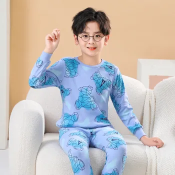 Пижамы для маленьких девочек и мальчиков Хлопчатобумажные пижамы для детей Подростковая одежда Детская пижама Пижамы из 2 предметов для детей 6 8 10 12 лет