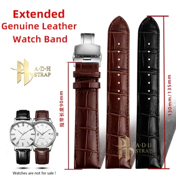 Мужской удлиненный ремешок для часов из натуральной кожи для Seiko Heuer Omega, универсальный браслет из воловьей кожи длиной 20-22 мм, браслет для отдыха