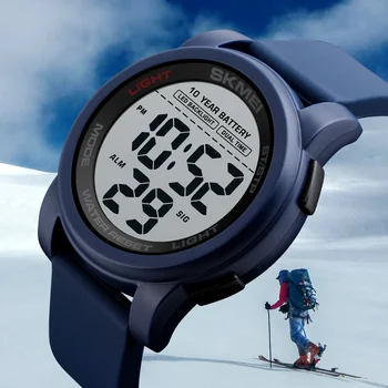 SKMEI Fashion, многофункциональный секундомер с двойным циферблатом, хронограф, водонепроницаемые спортивные электронные часы для подростков и студентов 1564
