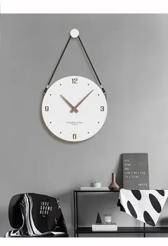Настенные часы в скандинавском стиле для гостиной, чрезвычайно простые современные настенные часы, креативные модные настенные часы без звука