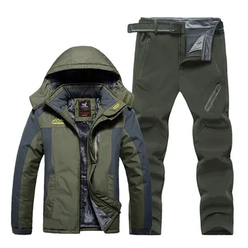Комплект зимней походной куртки 9XL, водонепроницаемые, ветрозащитные, толстые комплекты спортивного костюма, одежда для рыбалки, походов, кемпинга, лыжного костюма