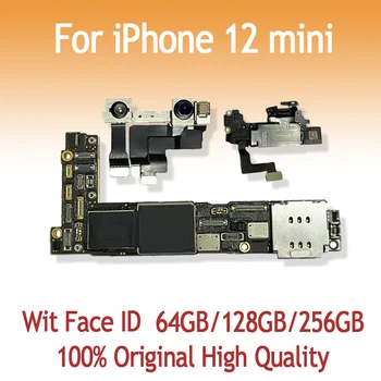 64 ГБ 128 ГБ 256 ГБ Оригинальная материнская плата для iPhone 12 Mini с логической платой Face ID Материнская плата IOS Бесплатно iCloud