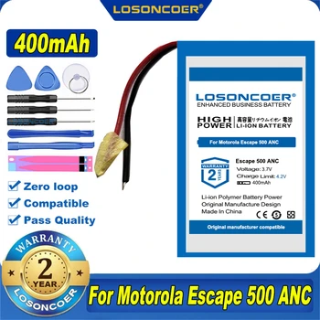 100% Оригинальный LOSONCOER Новый 400mAh Escape 500 ANC Аккумулятор Для Motorola Escape 500 ANC, 800 ANC, SH040, SH043 Аккумуляторы Для Наушников