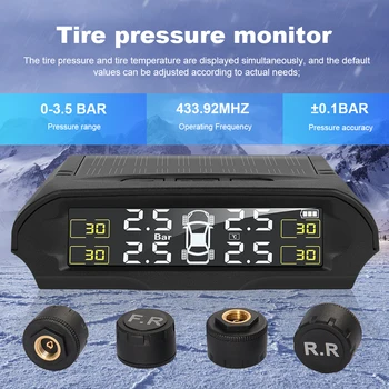 Автомобильные TPMS Датчики давления в шинах Система мониторинга шин Цифровой ЖК-дисплей постоянного тока 5 В Автомобильный монитор давления в шинах Автомобильные Аксессуары
