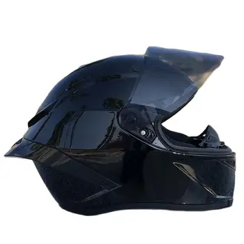Полнолицевый мотоциклетный шлем Casco Шлем для верховой езды с георадаром, спойлер в горошек, одобренная оригинальная мотоциклетная шляпа ярко-черного цвета