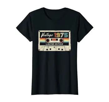 100% Хлопок, женская винтажная футболка 1975 года, подарок на 48-й день рождения, классическая футболка 1975 года
