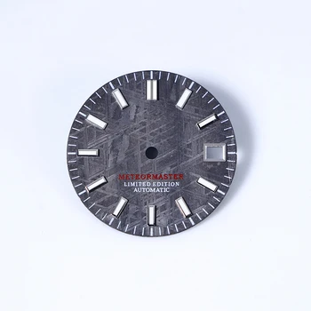 Натуральный Серый Черный циферблат с метеоритом, Пользовательский цвет Синий, Автоматические часы, Случайно Модифицированные часы SKX007, циферблат SKX NH35, NH34, NH36 GMT