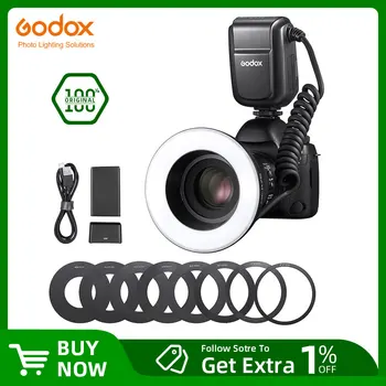 Godox MF-R76 RING76 5000 K Макро Светодиодный Кольцевой Светильник Вспышка Speedlite для камеры Sony Canon Nikon 5D 6D 7D 60D 70D 80D D850 A7MIV