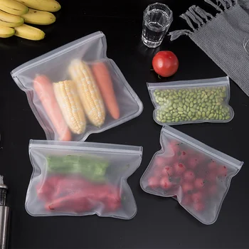 10шт Матовый пакет для консервирования продуктов из ЭВА Фрукты Овощи Силиконовый Уплотнительный мешочек Многоразовый Кухонный Органайзер Сохраняющий Свежесть Сумка для хранения