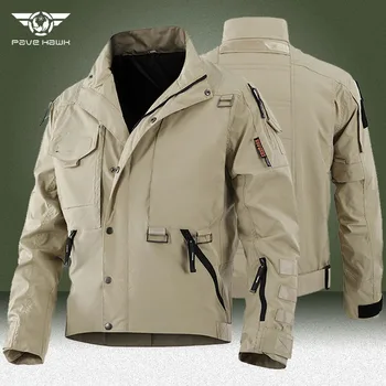 Мужская тактическая куртка Agent, военная ветровка-карго с несколькими карманами, устойчивая к царапинам, Осенние тонкие ветрозащитные куртки-бомберы
