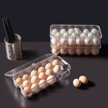 Герметичный Штабелируемый Холодильник Коробка-держатель для яиц Кухонный Холодильник с отделением свежести Держатель для яиц Лоток для хранения продуктов