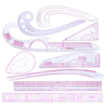 9шт Измерительный инструмент, швейная Французская Кривая Линейка, Мера Для пошива одежды, Шаблон для рисования портного, Набор инструментов для рукоделия