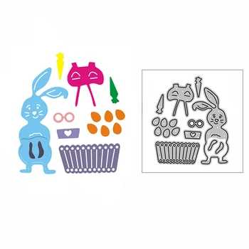 2023 Новая корзина для яиц с кроликом Металлические штампы для резки бумаги для скрапбукинга, тиснения, бумажные поздравительные открытки, изготовление украшений для фотографий