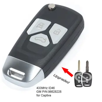 Keyecu Новый модернизированный флип-брелок с дистанционным управлением 433 МГц ID46 чип для Chevrolet Captiva 2008 2009 2010 2011 2012 2013
