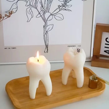 3D Формы для зубов, силиконовые формы для свечей, силиконовые формы для свечей в форме большого зуба, форма для выпечки льда, украшения для дома в стиле ар-деко, подарки