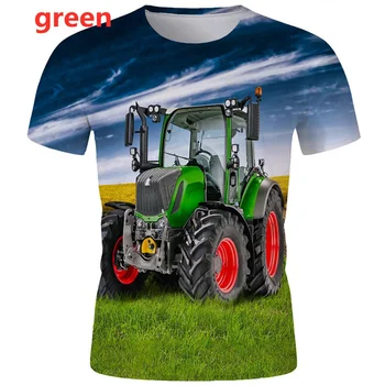 Футболка с трактором 3D, мужская женская повседневная футболка, футболка с индивидуальностью, футболка в стиле хип-хоп, Harajuku, панк, футболка с короткими рукавами, топ