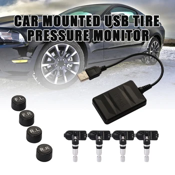 Для Android USB TPMS Система контроля давления в шинах Автоматический внутренний внешний датчик для автомобильной навигации TMPS Автомобильная охранная сигнализация