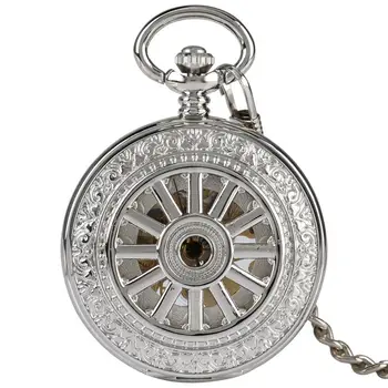 Ретро Черные механические карманные часы для мужчин с золотым брелоком, карманные часы с ручным заводом, женские серебряные часы с подвеской relogio de bolso