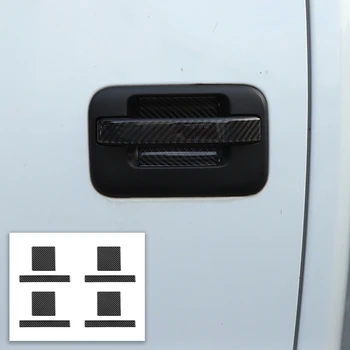 Внешняя дверная ручка автомобиля, отделка крышки чаши, наклейки, украшения для Ford F150 2009-2014, Аксессуары из мягкого углеродного волокна