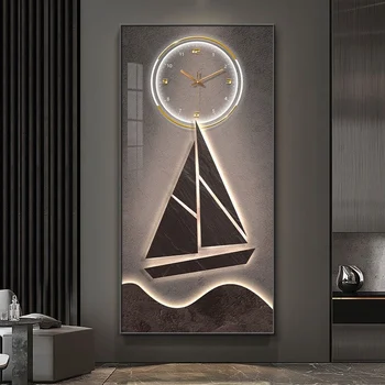 Плавное плавание декоративная роспись крыльца часы настенные часы гостиная коридор подвесная картина продвинутое чувство искусства часы