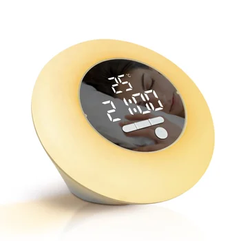 Популярный продавец Amazon Night Light Smart Digital Sunrise Wake up Light Будильник ET972