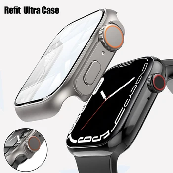 Чехол для ПК для Apple Watch Case 8 7 6 SE 5 4 44 мм 45 мм 40 мм 41 мм Обновление фирменного внешнего Вида Apple Watch Ultra 49 мм Превращение в Ultra