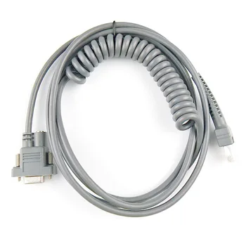 2 шт./лот, спиральный кабель для сканера штрих-кода RS232, 3 м (10 футов), для Symbol LS2208AP, LS1203, LS4208, LS4278, DS6707, DS6708, бесплатная доставка!