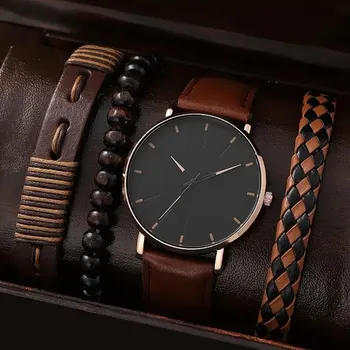Мужские кварцевые часы Модный простой деловой ремень Кварцевые часы Мужские часы Студенческие наручные часы Relogio Masculino