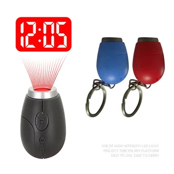 Мини-цифровые проекционные часы Портативные светодиодные Настенные Потолочные часы для проецирования времени Magic Night Light Электронные часы брелок для ключей декор