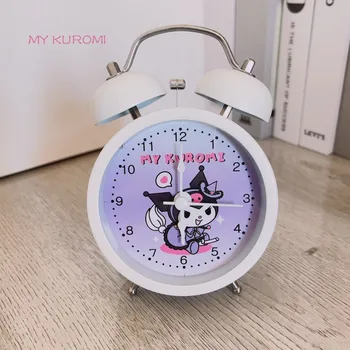 Sanrio Hello Kitty Kuromi My Melody Блокбастер Мультфильм Бесшумный будильник Прикроватный будильник для спальни Настольные часы