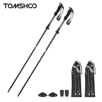 Tomshoo 2шт Треккинговая палка, легкая складная трекинговая палка, пятистворчатая трость для альпинизма, походные принадлежности