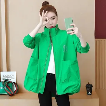 Женские пальто, зеленые куртки, Женские Весенне-осенние Корейские модные бейсбольные куртки для женщин, повседневная ветровка Chaquetas Mujer