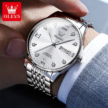 Мужские часы OLEVS, лучший бренд класса люкс, автоматические часы с автоподзаводом, мужские Повседневные водонепроницаемые спортивные часы Reloj Hombre, Дата Relogio