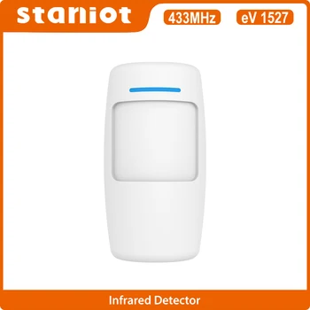 Датчик движения Staniot PIR Умный дом Инфракрасный детектор человека Совместимость с беспроводной системой охранной сигнализации 433 МГц Работа с Alexa