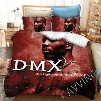 Комплект постельного белья Rapper DMX с 3D Принтом, Пододеяльники и наволочки, Стеганое Одеяло (Размеры США / ЕС /AU) H02