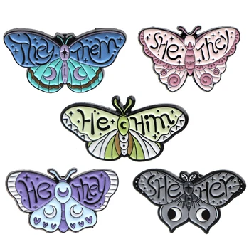 1 шт. Фантазийные броши-бабочки для женщин, красивые булавки с эмалью в виде мотылька, значки с мультяшными летающими насекомыми, детские украшения с отворотом джинсовой ткани