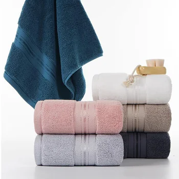 Простое полотенце для лица из чистого хлопка, серое, розовое, сине-белое сочетание, сильное водопоглощение, высококачественная роскошь для коммерческого использования в быту