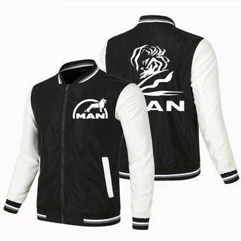 2023 Новая демисезонная мужская повседневная спортивная бейсбольная куртка с логотипом MAN Truck на молнии, тонкое байкерское пальто для мужчин