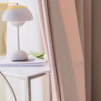Современный минималистичный американский эркер в стиле ретро, полностью затемненные тканевые шторы для гостиной, столовой, спальни